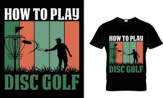 hoe naar Speel schijf golf t-shirt vector