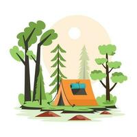 modieus camping tent vector