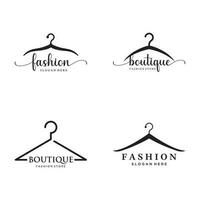 gemakkelijk jas hanger logo sjabloon ontwerp met creatief idee.logo voor bedrijf, boetiek, mode, schoonheid. vector