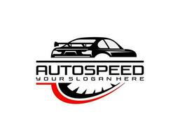 auto stijl auto logo ontwerp met concept sport- voertuig icoon silhouet Aan licht grijs achtergrond. vector illustratie.