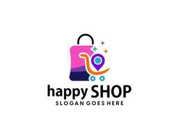 boodschappen doen kar logo en boodschappen doen Tassen logo vector , grafisch ontwerp. vector logo illustratie ontwerp sjabloon