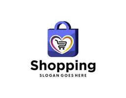 boodschappen doen kar logo, elektronisch handel, winkel logo vector inspiratie