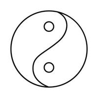 yin yang symbool lijn stijlicoon vector