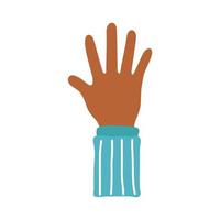 afro menselijke hand stoppen met protesteren platte stijlicoon vector