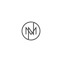 circulaire elegant brieven nm mn monogram logo ontwerp vector