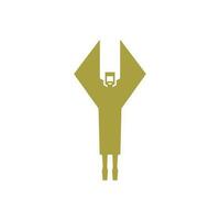 afk ibn firnas logo ontwerp icoon symbool illustratie standbeeld vlieg bouwkunde figuur vector