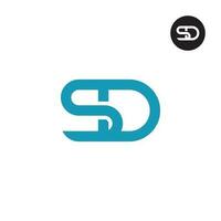 brief sd monogram logo ontwerp vector