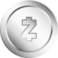 zilver zcash munt symbool in geïsoleerd. vector