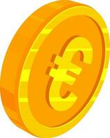 goud en geel kleur van euro teken in munt. vector