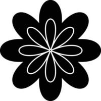vlak stijl icoon van bloem in zwart en wit kleur. vector