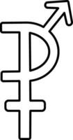 vlak geslacht teken of symbool. vector