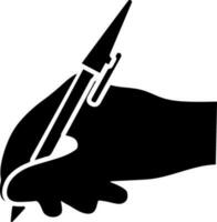 vlak illustratie van menselijk hand- Holding pen. vector
