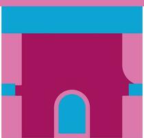 vlak stijl theater hal in roze en blauw kleur. vector