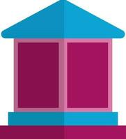 bioscoop gebouw in blauw en roze kleur. vector