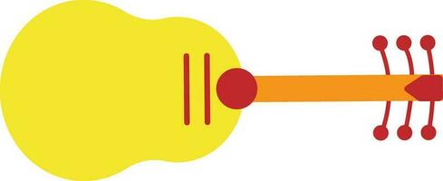 geel en oranje gitaar in vlak stijl. vector