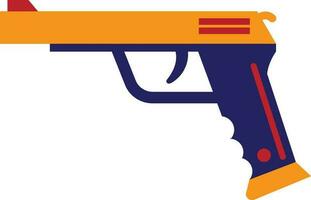 blauw en oranje geweer in vlak stijl. vector