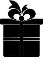 Ingepakt geschenk icoon met boog en lint voor Geschenk. vector