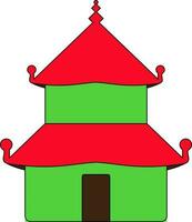 Chinese tempel icoon voor bidden concept in geïsoleerd. vector
