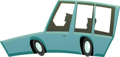 twee karakter in een tekenfilm auto. vector