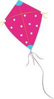 versierd roze vlieger met draad. vector