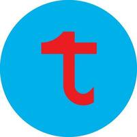 illustratie van een tumblr in rood en blauw kleur. vector