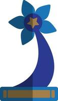 elegant blauw bloem in schaduw prijs. vector