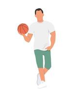 basketbalspeler geïsoleerd op de witte achtergrond vectorillustratie vector