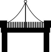 pictogram van modern brug in zwart kleur. vector