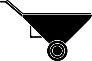 glyph stijl van kruiwagen icoon voor landbouw. vector