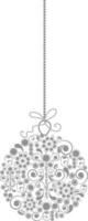 bloemen ornamenten versierd Kerstmis bal icoon. vector