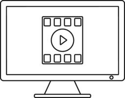 illustratie van TV scherm met video icoon. vector