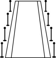 barrière icoon voor binnenkomst in bioscoop hal. vector