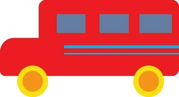 bus icoon met rood kleur en blauw venster. vector