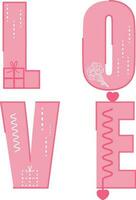creatief roze tekst ontwerp liefde. vector