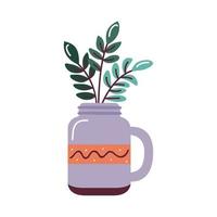 kamerplant in pot met decoratie scandinavische stijl vector