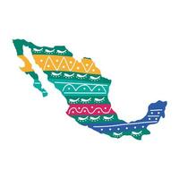 Mexico kaart platte stijlicoon vector