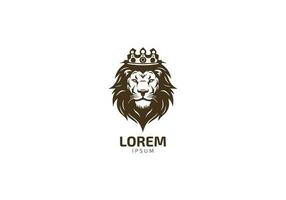 leeuw koning schild logo icoon vector ontwerp