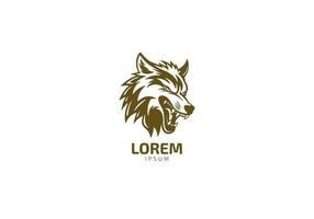 agressief wolf logo icoon vector silhouet