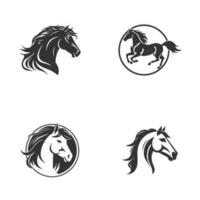 paard pictogrammen reeks geïsoleerd Aan wit achtergrond en vector illustratie