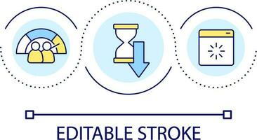 website bezig met laden snelheid lus concept icoon. klanten en gebruikers behoud. verbeteren laden tijd abstract idee dun lijn illustratie. geïsoleerd schets tekening. bewerkbare beroerte vector