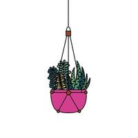 hangende plant in pot vector ontwerp