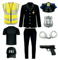 politieagent uniform reeks vector