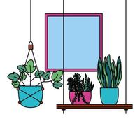 hangende planten in potten vector design