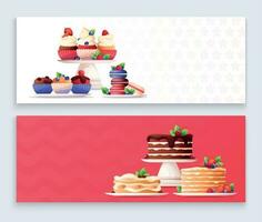 desserts banners reeks vector