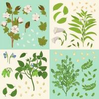 technisch bloemen plein composities vector