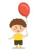 jongen met een rode ballon vectorillustratie vector
