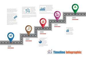 zakelijke routekaart tijdlijn infographic pictogrammen ontworpen voor abstracte achtergrond sjabloon. element moderne diagram proces webpagina's, technologie digitale marketing gegevens presentatie grafiek vector