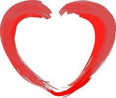rood hart vorm kader met schilderen borstel. vector