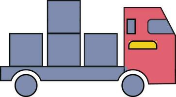 roze en Purper levering vrachtwagen. vector