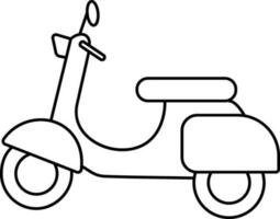 vlak lijn kunst illustratie van scooter. vector